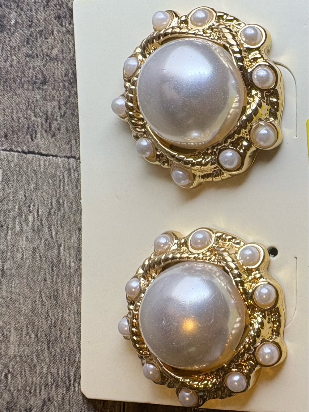 Gold Pearl Accent Clip-On Earrings - Classic Women's Jewelry